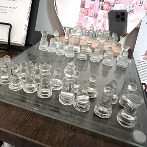Antique Glass Chess Set for sale